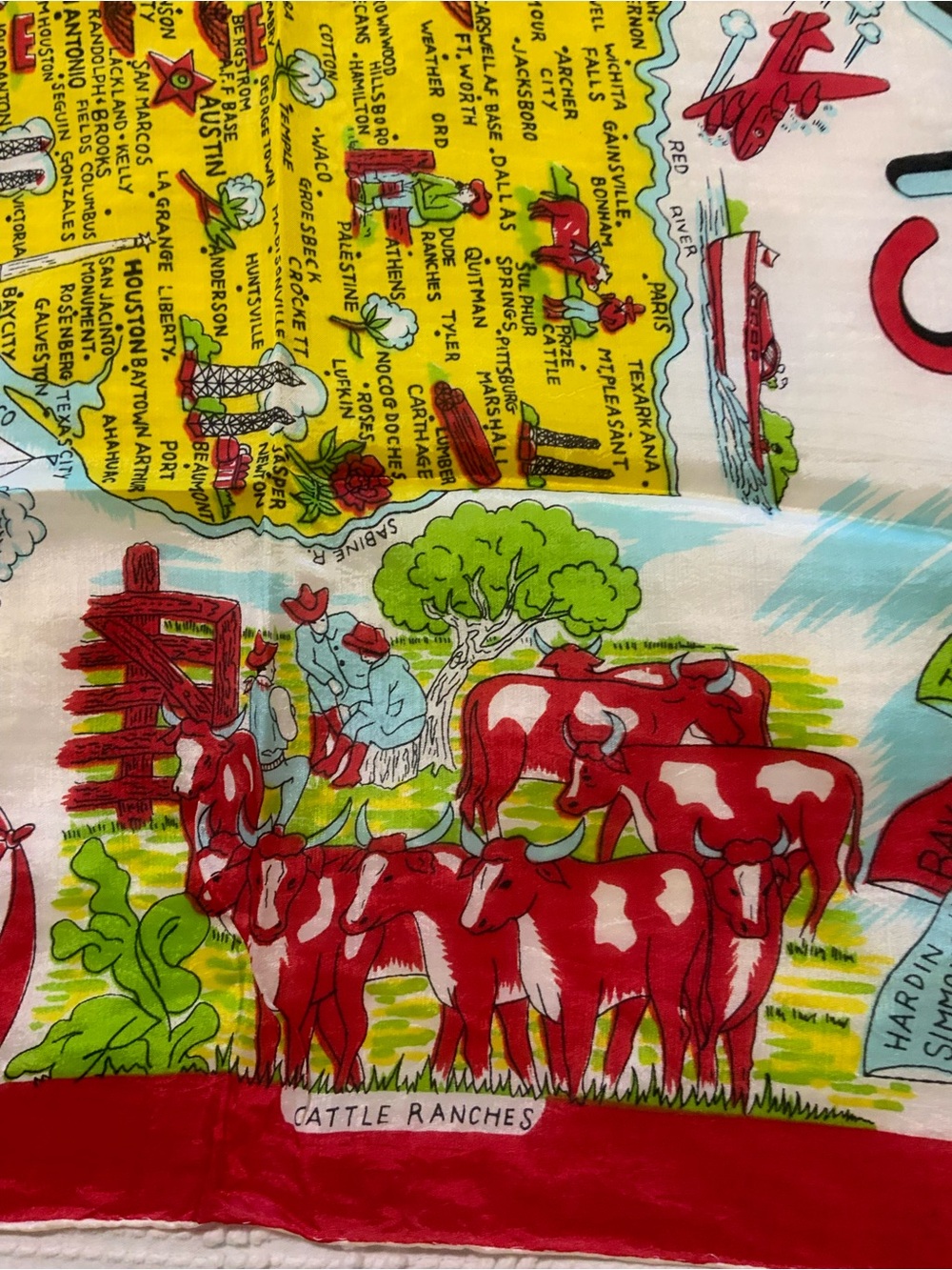Vintage Texas scarf 1950’s beautiful detail All major tourist sights. - Picture 15 of 15